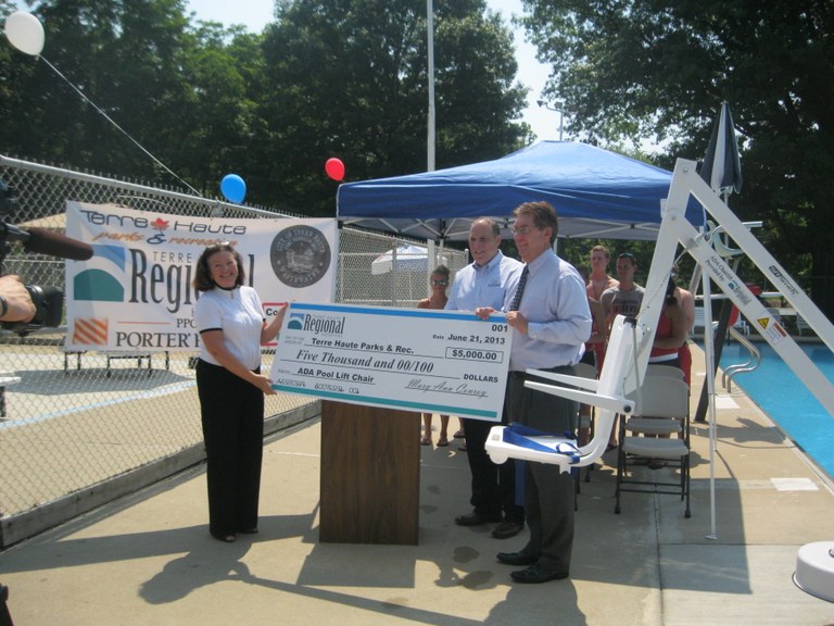 Terre Haute Regional Hospital Presents Check to the City of Terre Haute